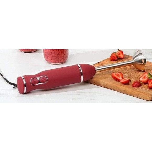 Chefman Kitchen Immersion 300 Watt Red Stick Hand Blender Stainless Steel Blades - Picture 5 of 5